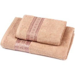 Komplet ręcznik + ręcznik kąpielowy Florina - brązowy