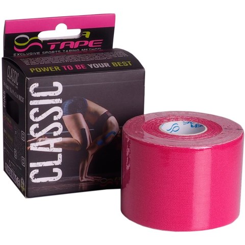 Taśma fizjoterapeutyczna Rea Tape Classic 5m x 5cm różowa