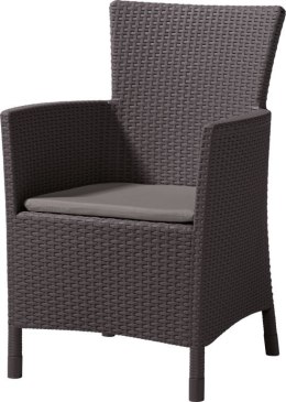 Krzesło ogrodowe MONTANA - brązowe + szaro-brązowe poduszki