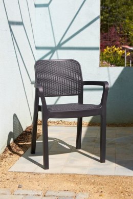 Krzesło ogrodowe plastikowe SAMANNA - brązowe