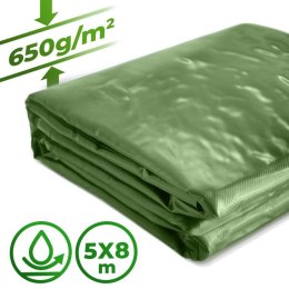 JAGO Plandeka 650 g/m², oczka aluminiowe, zielona, 5 x 8 m