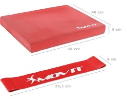 Poduszka Balance z gumką gimnastyczną - czerwona