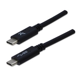 Kabel USB (3.2 gen 1), USB C M- USB C M, 1m, 5 Gb/s, 5V/3A, czarny, Logo, blistr