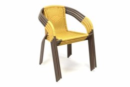 Krzesło ogrodowe na taras z polirattanu beżowe