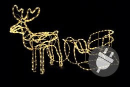 Świetlna LED świąteczna dekoracja renifer 140 cm,ciepła biel