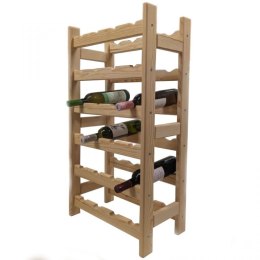Drewniany stojak na wino na 24 butelki