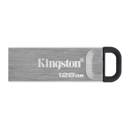 Kingston USB flash disk, USB 3.0 (3.2 Gen 1), 128GB, DataTraveler(R) Kyson, srebrny, DTKN/128GB, z oczkiem na brelok