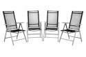 Komplet 4 krzesła aluminiowe rozkładane ogrodowe Garth czarne