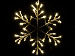Świąteczna LED dekoracja - płatek śniegu, 30 cm, ciepła biel