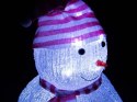 Dekoracja świąteczna - akrylowy bałwan, zimna biel