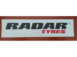 Naklejki RADAR białe z czarno-czerwonym logo rozmiar 60 cm x 15 cm