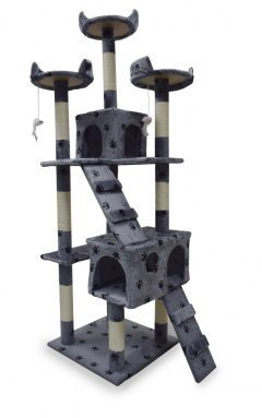 Drapak drzewko Legowisko Wieża dla Kota 170cm Jasnoszary w łapki