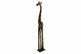 Drewniana Ghana żyrafa - ciemne drewno 21 x 15 x 120 cm