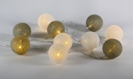 Dekoracja świetlna LED - pleciona kula- 10 LED ciepła biel