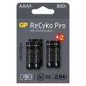 Akumulatorki, AAA (HR03), 1.2V, 800 mAh, GP, kartonik, 6-pack, ReCyko Pro