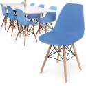 MIADOMODO Zestaw 8 krzeseł do jadalni z plastikowym siedzisk