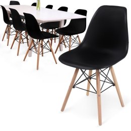 MIADOMODO Zestaw 8 krzeseł do jadalni z plastikowym siedzisk