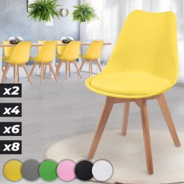 MIADOMODO Zestaw krzeseł do jadalni, żółte, 8 sztuk