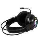Marvo HG8935, słuchawki z mikrofonem, regulacja głośności, czarna, podświetlona, 3.5 mm jack + USB