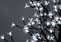 Dekoracyjne LED drzewo z kwiatami - 1,5 m, zimna biel