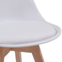 MIADOMODO Zestaw krzeseł do jadalni, biały, 6 sztuk