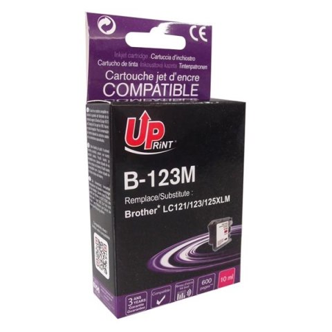 UPrint kompatybilny ink / tusz z LC-123M, magenta, 600s, 10ml, B-123M, dla Brother MFC-J4510 DW