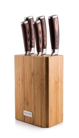 G21 Zestaw noży Gourmet Nature, 5 szt + klocek bambusowy