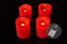 Dekoracyjny zestaw - 4 adwentowe LED świece, czerwone