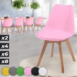 MIADOMODO Zestaw krzeseł do jadalni, różowy, 8 sztuk