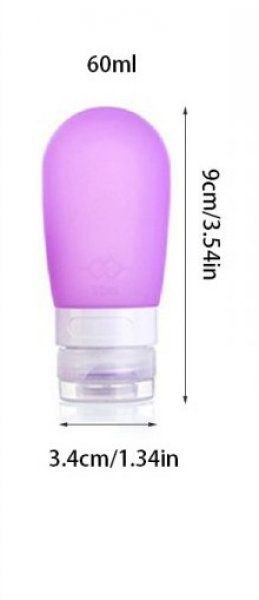 Podróżna silikonowa butelka na płyny - różowa - 60 ml