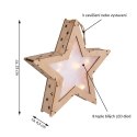 Świąteczna drewniana gwiazda z efektem 3D, 8 diod LED