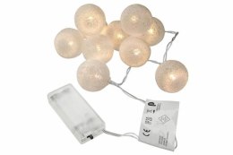 LED świetlna dekoracja - szydełkowane kule, 10 LED, ciepłe