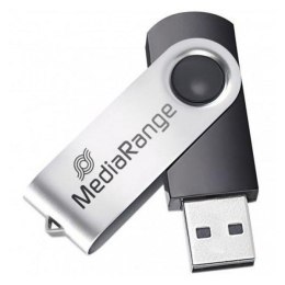 MediaRange USB flash disk, USB 2.0, 32GB, czarny, MR911, USB A, swivel / twister