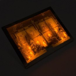 Obraz ścienny z oknem świątecznym, 9 diod LED, 30 x 40 c