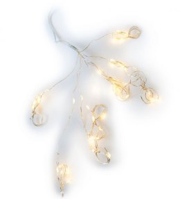 Świąteczna dekoracja świetlna - zszywki, 48 LED, ciepła biel