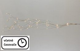 Świąteczna świetlna dekoracja- druty, 64 LED, ciepła biel