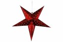 Świąteczna gwiazda z timerem,60 cm, 10 LED, czerwona