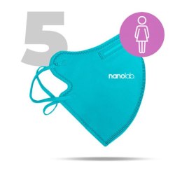 Nano, do prania Maseczka ochronna, FFP2, niebieski, damska, 5ks, Nanolab