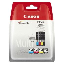 Canon CLI-551 multipack (CMYK) + PP-201 fotopapier 50x, foto papier, pojemność 4x7ml typ połysk, biały, 10x15cm, 4x6