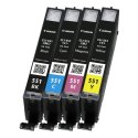 Canon CLI-551 multipack (CMYK) + PP-201 fotopapier 50x, foto papier, pojemność 4x7ml typ połysk, biały, 10x15cm, 4x6", 50 szt., 