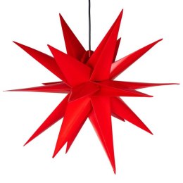 Dekoracja świąteczna - gwiazda z zegarem 1 LED, 55 cm, czer.