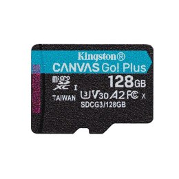 Kingston karta pamięci Canvas Go! Plus, 128GB, micro SDXC, SDCG3/128GBSP, UHS-I U3, bez adaptera, A2, V30