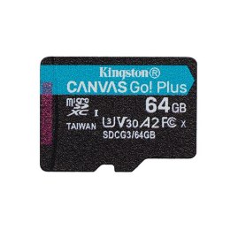 Kingston karta pamięci Canvas Go! Plus, 64GB, micro SDXC, SDCG3/64GBSP, UHS-I U3, bez adaptera, A2, V30