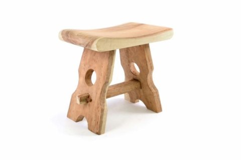 Solidny stołek wykonany z drewna mungur DIVERO - ręcznie ro