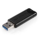 Verbatim USB flash disk, USB 3.0 (3.2 Gen 1), 256GB, PinStripe, Store N Go, czarny, 49320, USB A, z wysuwanym złączem