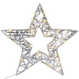 Gwiazda świąteczna z timerem ciepłej bieli, 30 LED, 40 cm