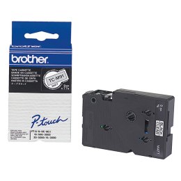 Brother oryginalny taśma do drukarek etykiet, Brother, TC-M91, czarny druk/przezroczysty podkład, laminowane, 7,7m, 9mm