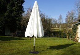 Parasol ogrodowy Garth biały z korbką 4 m