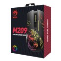 Marvo Mysz M209 6400DPI optyczna 6kl. 1 scroll przewodowa USB czarna do gry podświetlona