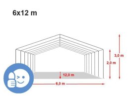 Namiot ogrodowy ECONOMY 6 x 12 m - biały